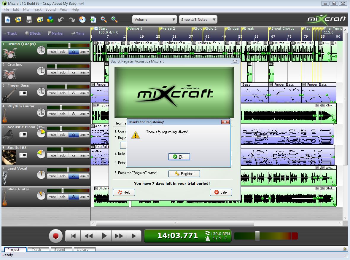 Acoustica Mixcraft Pro Studio Full v10.1 Build 587 indirme sayfası ekran görüntüsü
