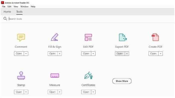 Adobe Acrobat Reader DC 2023 indirme sayfası ekran görüntüsü