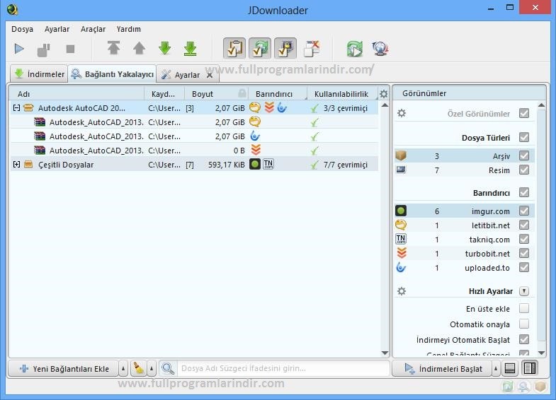 JDownloader 2 indirme sayfası ekran görüntüsü