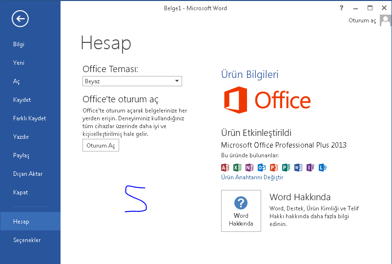 Microsoft Office 2013 indirme sayfası ekran görüntüsü