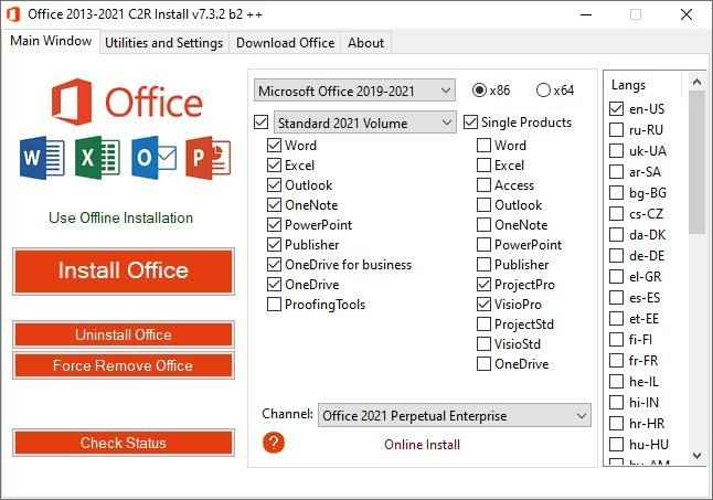 Microsoft Word indirme sayfası ekran görüntüsü