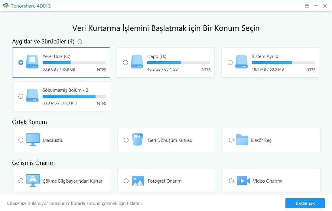 Tenorshare 4DDiG ekran görüntüsü 2